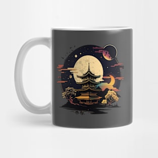 Japanese Temple Tokyo  Asian Inspired Retro Japan Mug